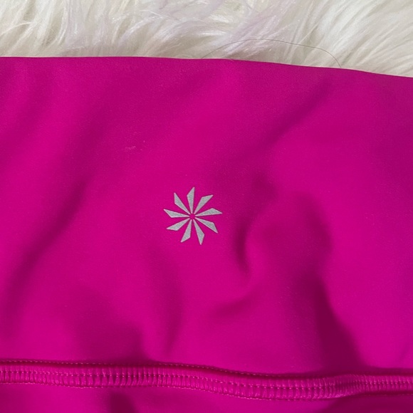 {Athleta} Mesh Contender Capri Leggings In Powerlift Pink - Womens Small Petite - Picture 9 of 10